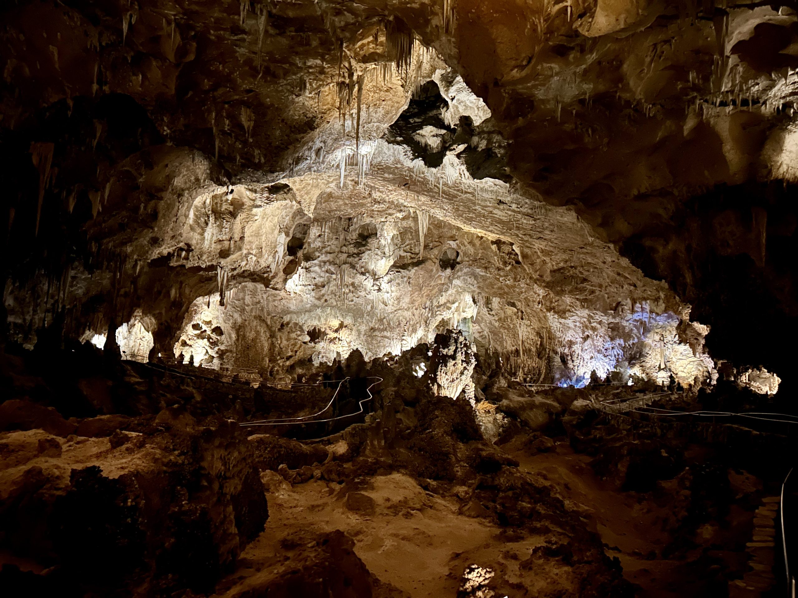 One of the many cavern rooms while walking along the Great Room within Carlsbad Cavern.