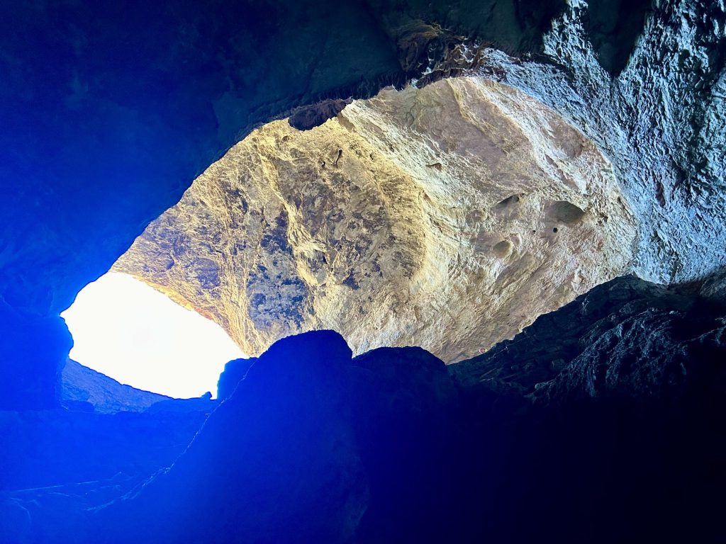 Interior view of the natural entrance to Carlsbad Caverns.