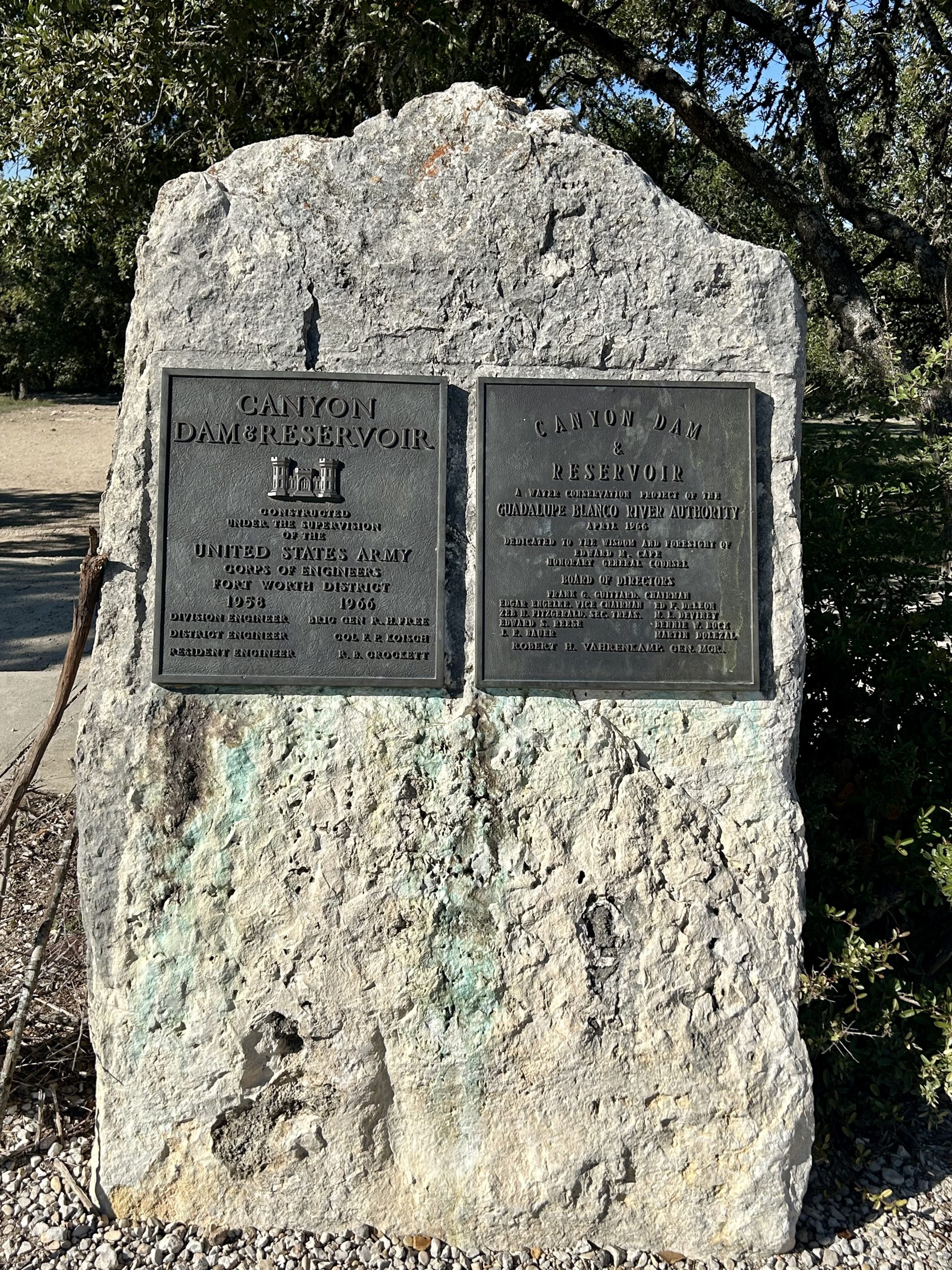 Canyon Lake Dam & Reservoir sign