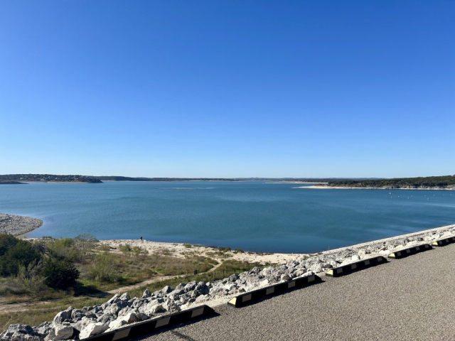 View from the top of Canyon Lake Dam