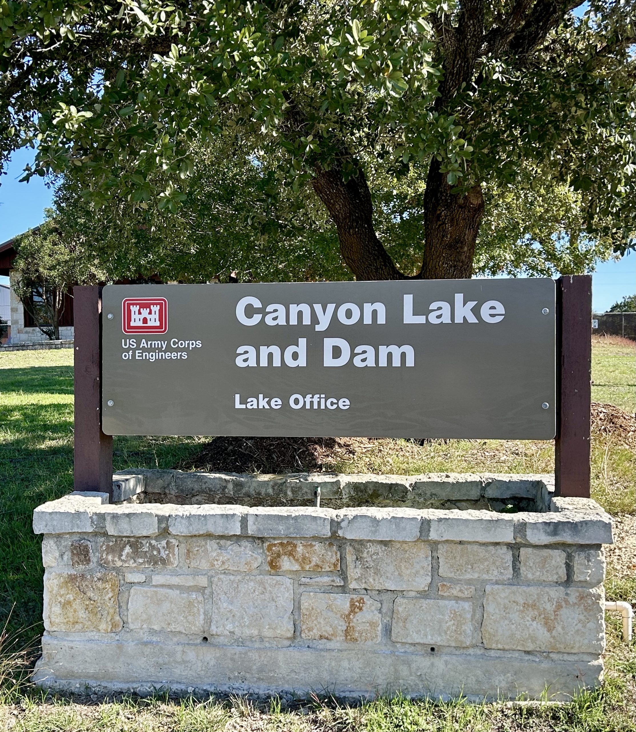 US Army Corps of Engineers Canyon Lake & Dam sign