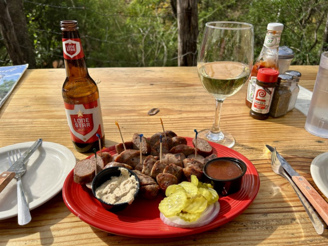 One of the many tasty appetizers on the menu at the Gristmill Restaurant & Bar at the Gruene Historic District
