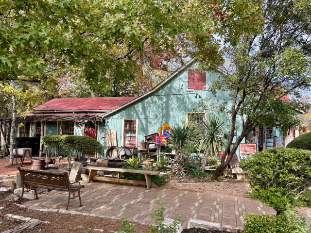 One of the eclectic shops in the Gruen Historic District, New Braunfels, Texas