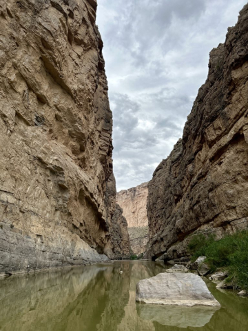Looking upstream on the Rio Grande River, Santa Elena Canyon, Big Bend National Park, TX