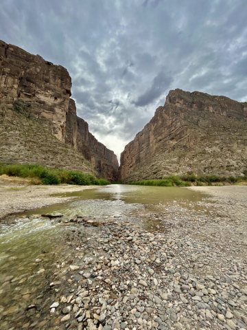Straddling the International Border on the Rio Grande, Santa Elena Canyon, Big Bend National Park, TX