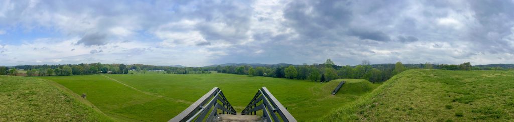 The mounds provide a beautiful, commanding panoramic view near the Etowah River.