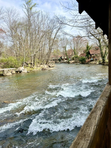 The Chattahoochee River Flows By in Helen, Georgia